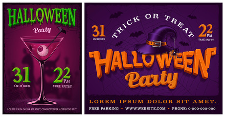 Set of halloween party posters.