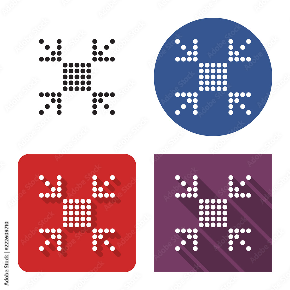 Dotted icon of reduce screen size in four variants. With short and long ...