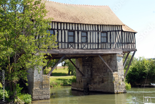 Fotografia, Obraz Ville de Vernon, Le Vieux Moulin, bâti au XVIe sur le pont médiéval, département