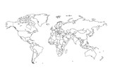 Fototapeta Mapy - World map vector. Contour of world map