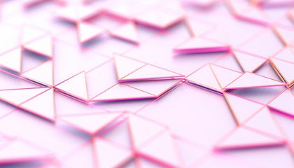 Poster - Abstract 3d rendering of geometric surface. Composition with triangles. Futuristic modern background design for poster, cover, branding, banner, placard.