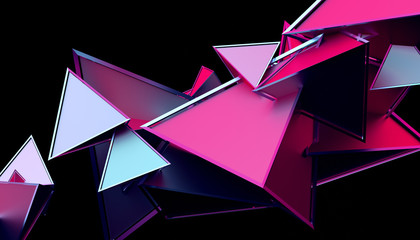 Poster - Abstract 3d rendering of geometric shapes. Modern background design for poster, cover, branding, banner, placard.
