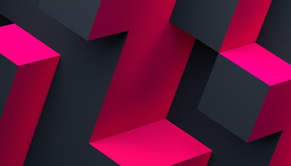 Poster - Abstract 3d rendering of a modern geometric background. Minimalistic design for poster, cover, branding, banner, placard.