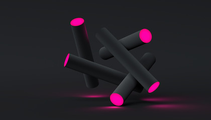 Aufkleber - abstract 3d rendering of a modern geometric background. minimalistic design for poster, cover, brand