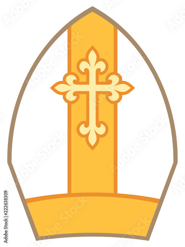 Fotografía Bishop Mitre (Miter) vector illustration
