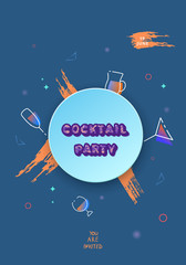 Wall Mural - Cocktail party template.  Vector illustration.