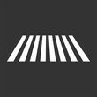 Crosswalk flat vector icon. White stripes on black background