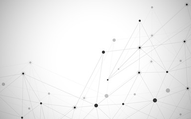 Abstract connecting dots and lines. Connection science and technology background. Vector illustration.