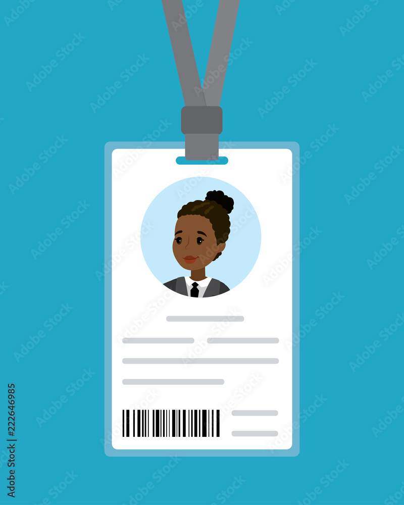 Cartoon badge of the african american woman, Stock Vector | Adobe Stock