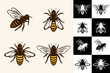 Vector bee icons