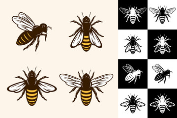 vector bee icons