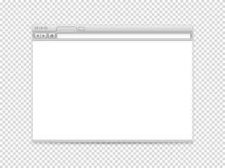 Poster - White blank website vector mockup. Vector object isolated on transparent background