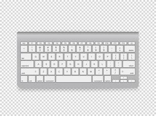 Poster - Modern computer keyboard illustration. Vector object isolated on transparent background