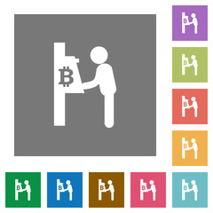 Wall Mural - Bitcoin cash machine square flat icons