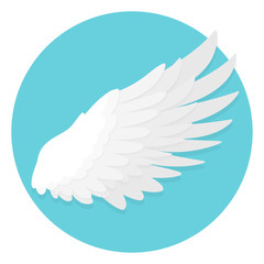 Wall Mural - weiße Flügel Flat Design Icon