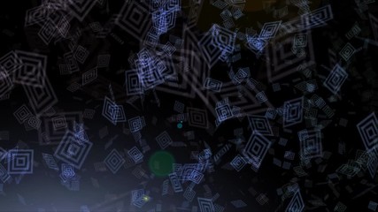 Fototapete - Square Target Sign Flickering Moving Particle Animation Background