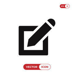 Fototapete - Edit icon isolated on white background. Modern, simple symbol in trendy design style for website, mobile, app, graphic, logo, UI. Flat vector element illustration. EPS10.