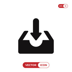 Fototapete - Download icon isolated on white background. Modern, simple symbol in trendy design style for website, mobile, app, graphic, logo, UI. Flat vector element illustration. EPS10.