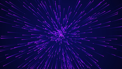 Poster - Abstract circular speed background. Starburst dynamic lines pattern. Abstract data flow background. 3D rendering.