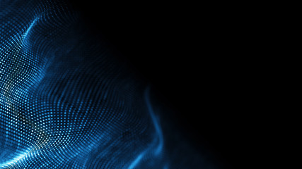 Fototapete - Data technology background. Abstract background. Connecting dots and lines on dark background. 3D rendering. 4k.