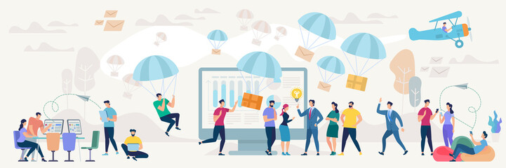 Social Network and Teamwork Vector Concept.