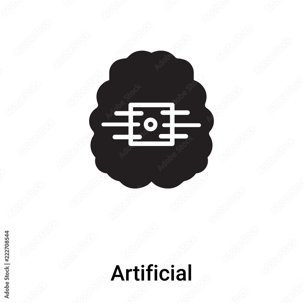 Artificial intelligence icon vector isolated on white background, logo ...