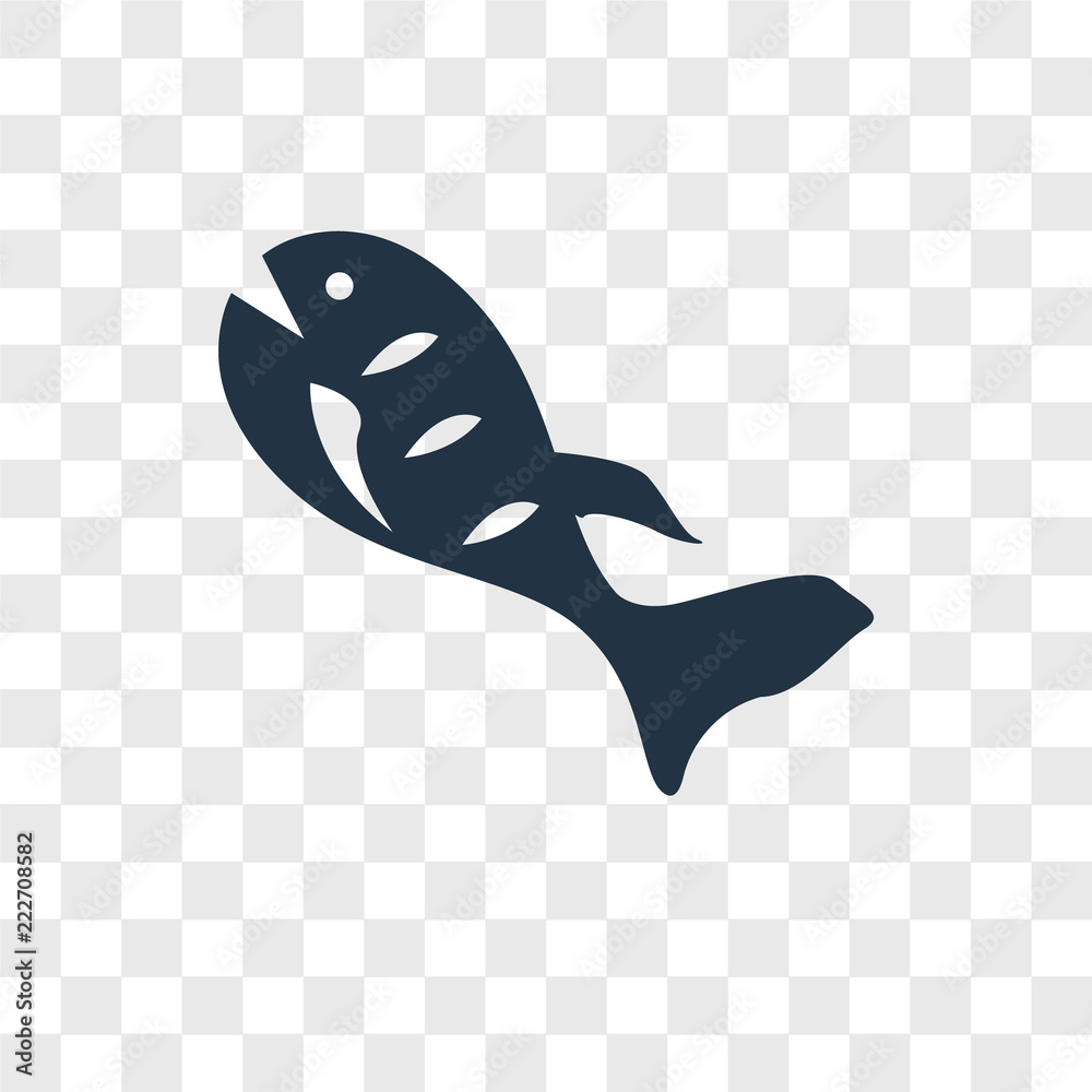 fish icons isolated on transparent background. Modern and editable fish ...