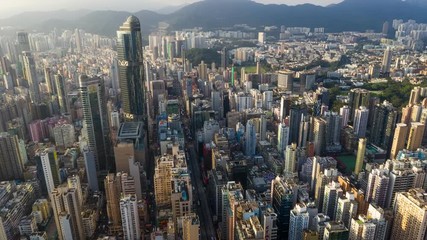 Wall Mural - Top view of Hong Kong city