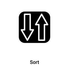 Poster - Sort icon vector isolated on white background, logo concept of Sort sign on transparent background, black filled symbol