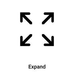 Poster - Expand icon vector isolated on white background, logo concept of Expand sign on transparent background, black filled symbol