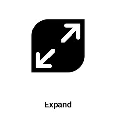 Poster - Expand icon vector isolated on white background, logo concept of Expand sign on transparent background, black filled symbol