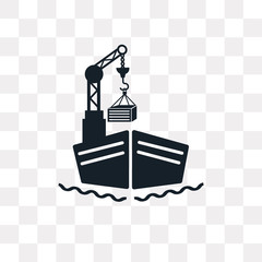 cargo ship icon on transparent background. Modern icons vector illustration. Trendy cargo ship icons