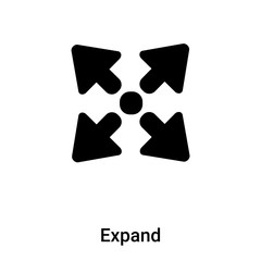 Poster - Expand icon vector isolated on white background, logo concept of Expand sign on transparent background, black filled symbol