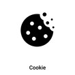 Cookie icon vector isolated on white background, logo concept of Cookie sign on transparent background, black filled symbol