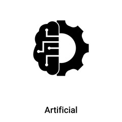 Poster - Artificial intelligence icon vector isolated on white background, logo concept of Artificial intelligence sign on transparent background, black filled symbol