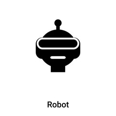 Poster - Robot icon vector isolated on white background, logo concept of Robot sign on transparent background, black filled symbol