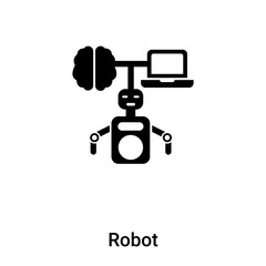 Poster - Robot icon vector isolated on white background, logo concept of Robot sign on transparent background, black filled symbol