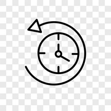 Anti Clockwise Icons Isolated On Transparent Background. Modern And Editable Anti Clockwise Icon. Simple Icon Vector Illustration.