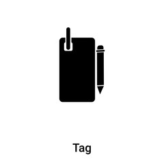 Poster - Tag icon vector isolated on white background, logo concept of Tag sign on transparent background, black filled symbol