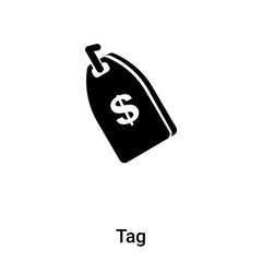 Poster - Tag icon vector isolated on white background, logo concept of Tag sign on transparent background, black filled symbol