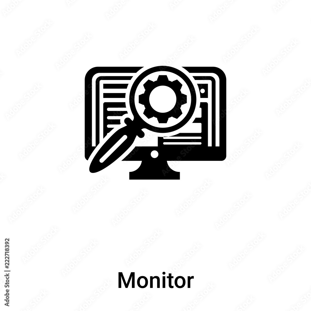 Monitor icon vector isolated on white background, logo concept of ...