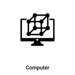 Poster - Computer icon vector isolated on white background, logo concept of Computer sign on transparent background, black filled symbol