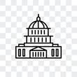 united states capitol icon isolated on transparent background. Modern and editable united states capitol icon. Simple icons vector illustration.