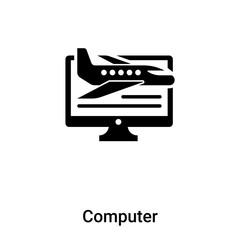 Poster - Computer icon vector isolated on white background, logo concept of Computer sign on transparent background, black filled symbol