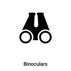 Poster - Binoculars icon vector isolated on white background, logo concept of Binoculars sign on transparent background, black filled symbol