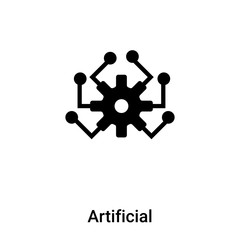 Poster - Artificial intelligence icon vector isolated on white background, logo concept of Artificial intelligence sign on transparent background, black filled symbol