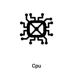 Poster - Cpu icon vector isolated on white background, logo concept of Cpu sign on transparent background, black filled symbol