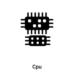 Poster - Cpu icon vector isolated on white background, logo concept of Cpu sign on transparent background, black filled symbol