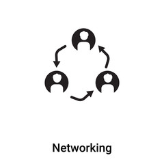 Poster - Networking icon vector isolated on white background, logo concept of Networking sign on transparent background, black filled symbol