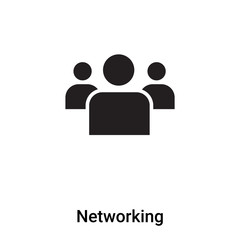 Poster - Networking icon vector isolated on white background, logo concept of Networking sign on transparent background, black filled symbol